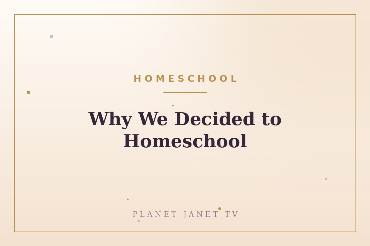 Why We Decided to Homeschool